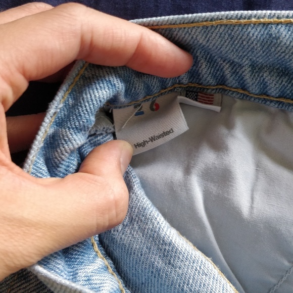 American apparel high waisted denim shorts light - Picture 4 of 5